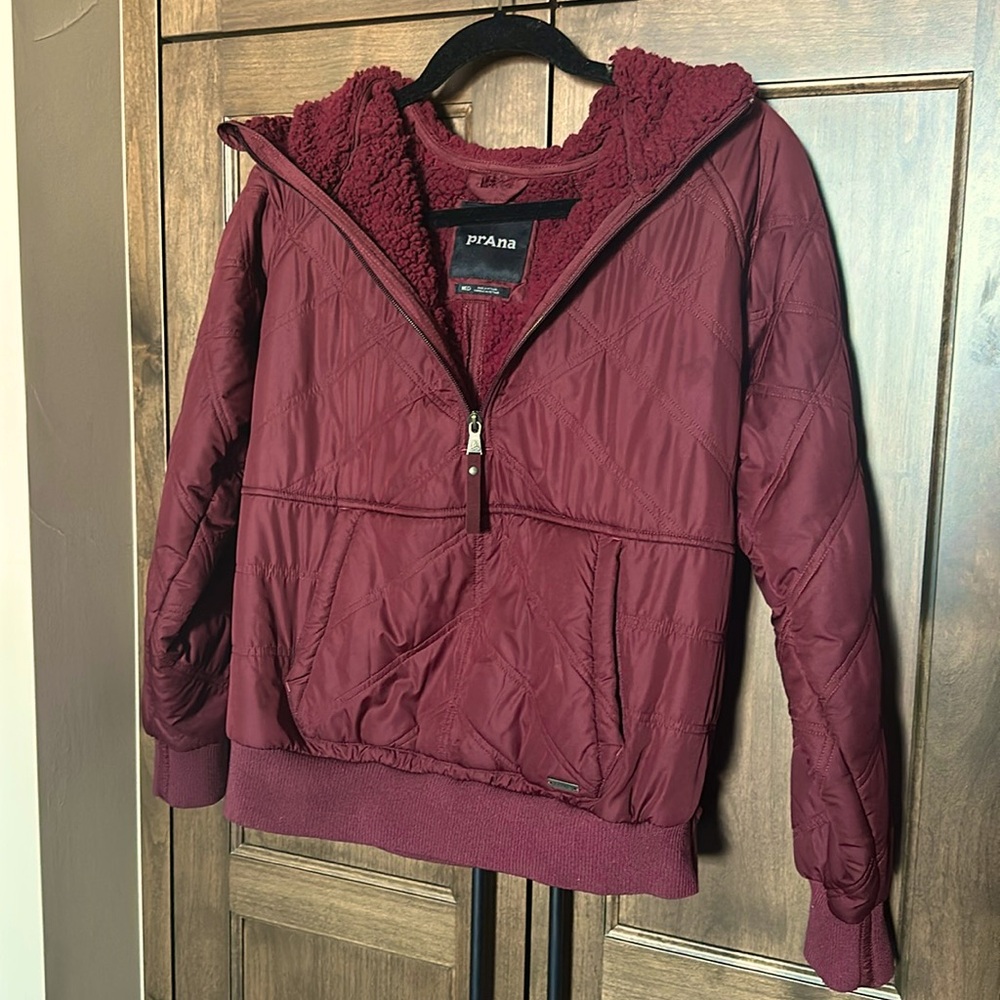 Fur lined quilted hoodie